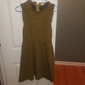 Xhilaration Small Sleeveless Printed Dress - Great for work Gold Black